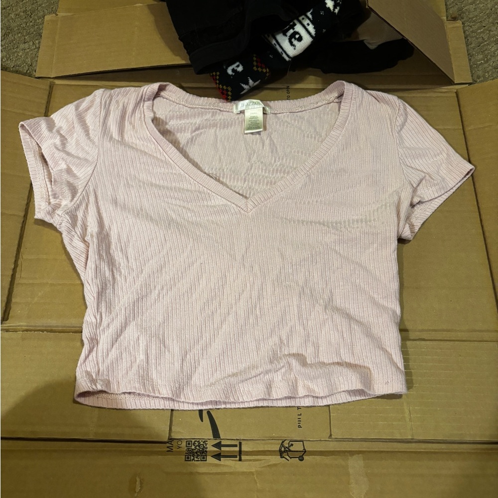 light pink crop top